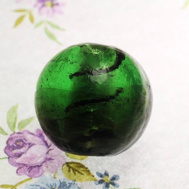 Venetian glass ball 20mm green-gray 1pc SZWEKU005