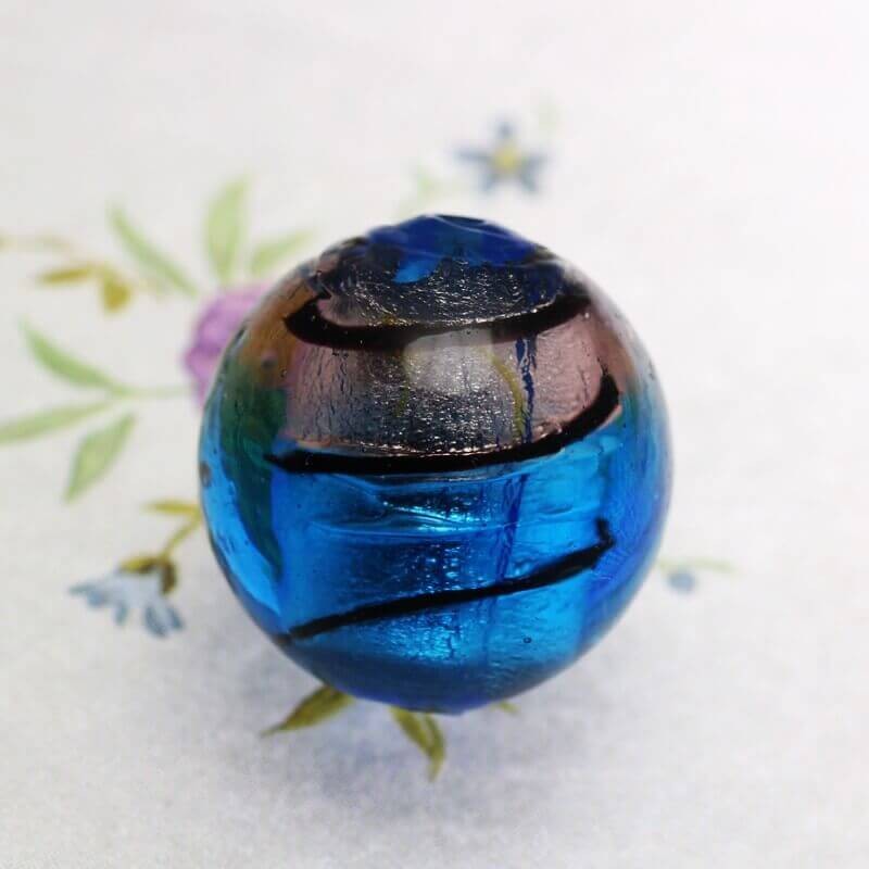 Venetian glass beads / beads 20mm blue-pink 1pc SZWEKU006