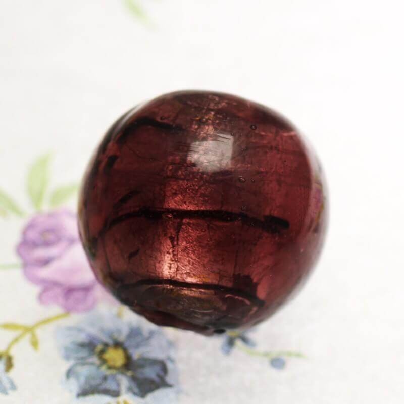 Venetian glass ball 20mm, Indian rose 1pc SZWEKU016