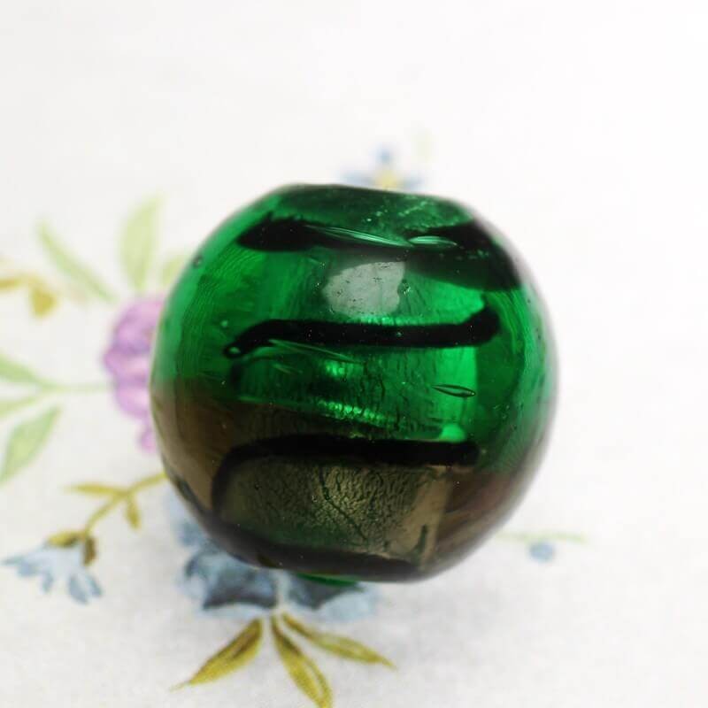 Venetian glass beads / beads 20mm green-gray 1pc SZWEKU018