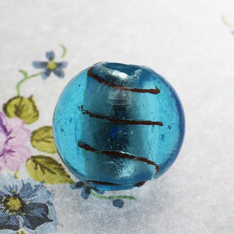 Venetian glass ball 16mm blue 1pc SZWEKU021A