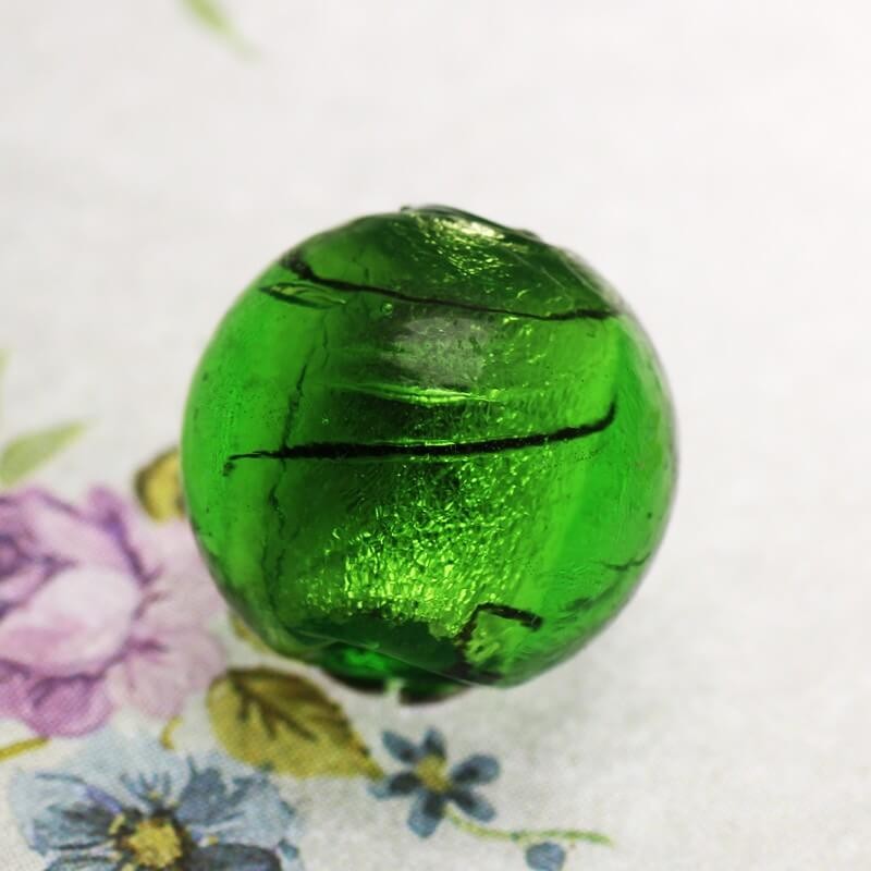 Venetian glass ball 16mm green 1pc SZWEKU022