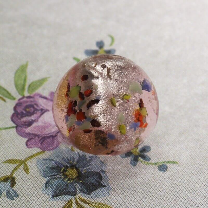 Venetian glass ball 16mm pink 1 pc SZWEKU026