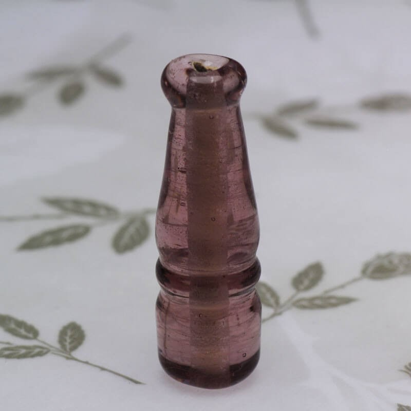 Koraliki butelki szkło prasowane fioletowe 28x9mm 2szt SZZWIK057