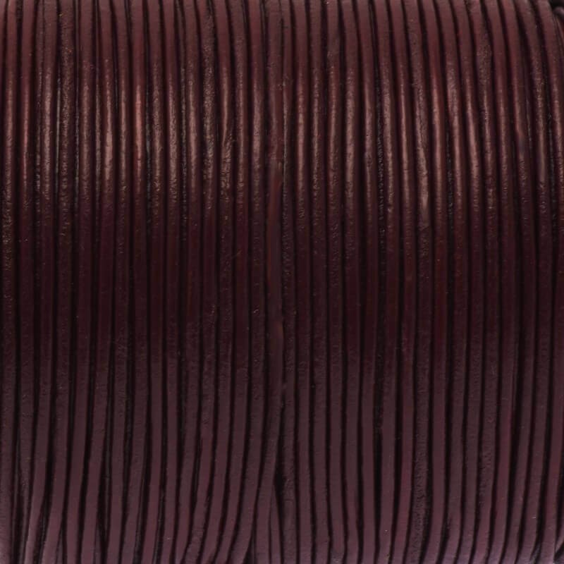 Natural leather strap 1.5mm maroon, with a spool of 1m RZ15B12