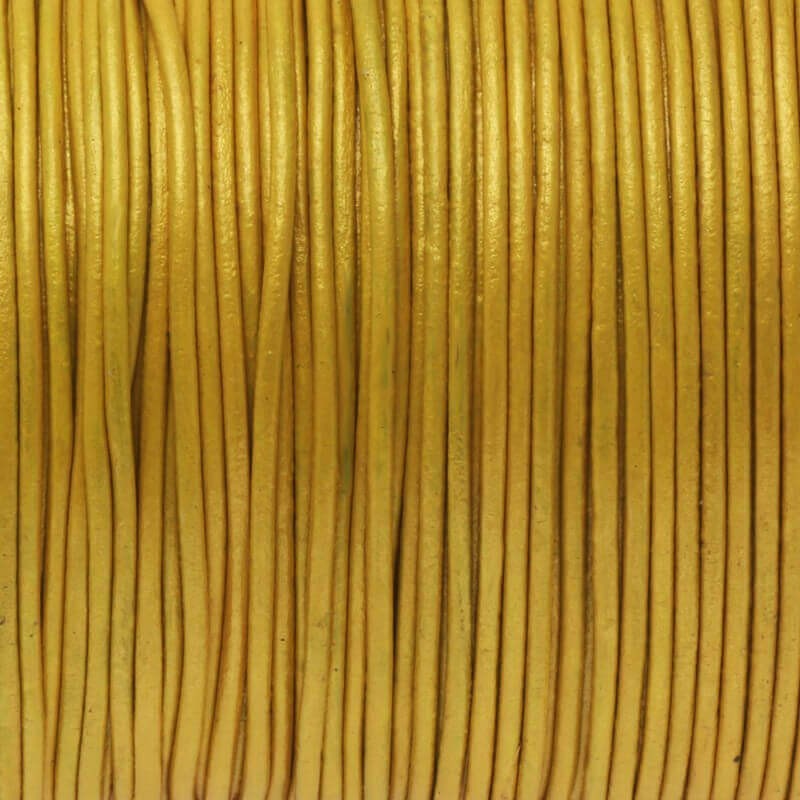 Natural leather strap, 1.5mm, warm gold, on a spool RZ15C13