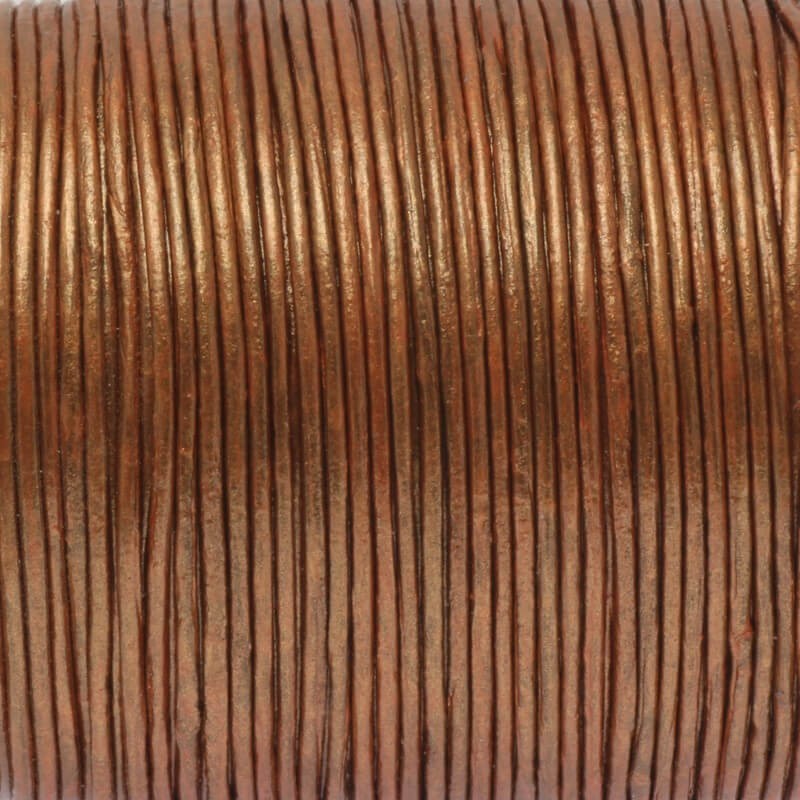 Natural leather 1.5mm chestnut metallic strap with spool RZ15C08