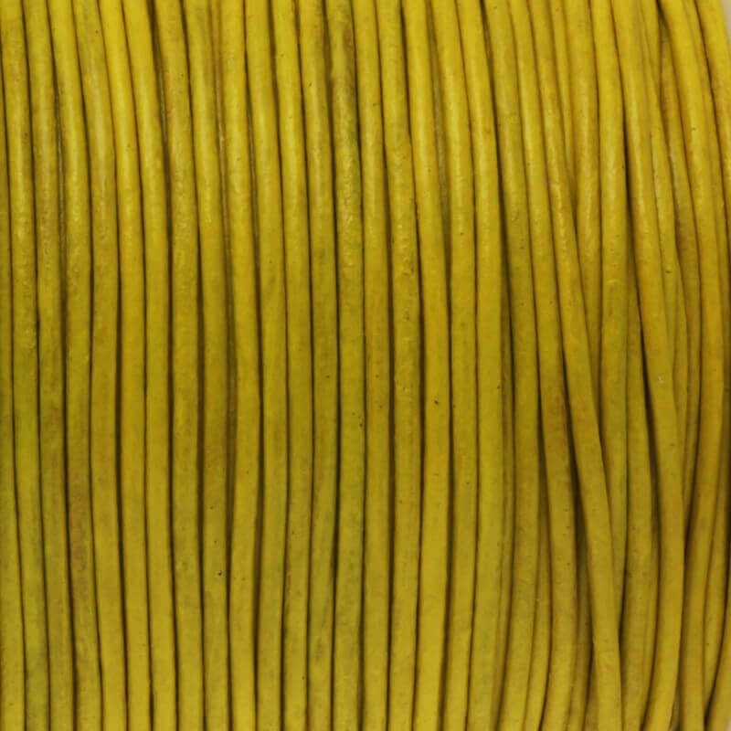 Natural leather strap, sunflower yellow 1.5mm, on a spool RZ15C12