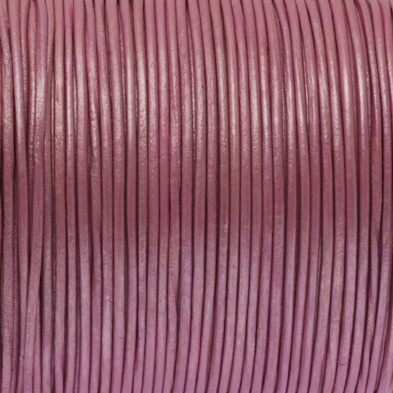 Leather strap pastel fuchsia metallic 1.5mm with a spool of 1m RZ15R02a