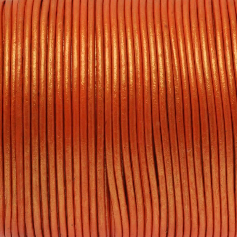 2mm metallic orange leather strap with 1m spool RZ20C05