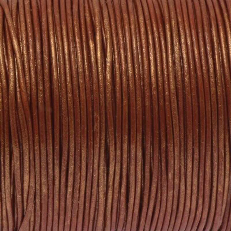 Natural leather, copper metallic 1mm strap with RZ10C01 spool