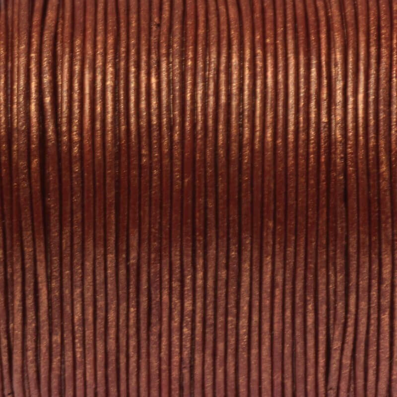 Rzemień skórzany ruda miedź metalik 1mm ze szpuli 1m RZ10C06