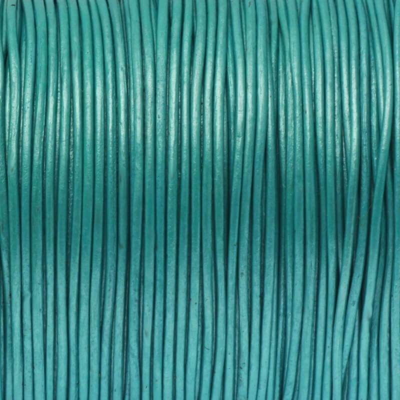 1mm turquoise metallic leather strap with 1m spool RZ10Z12