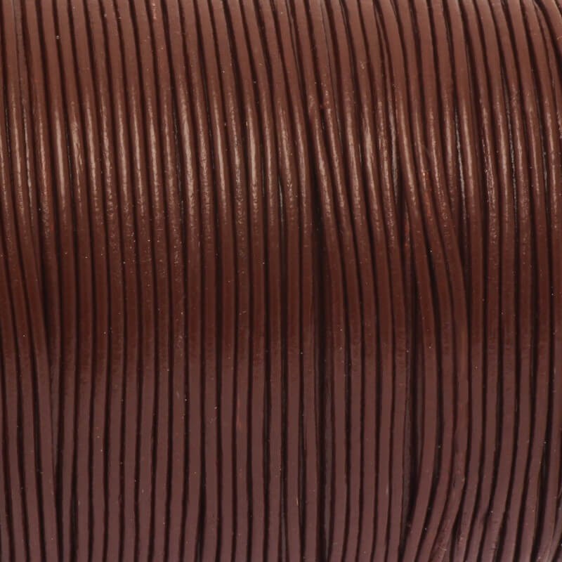 Natural leather strap 1mm dark brown, spool RZ10B20