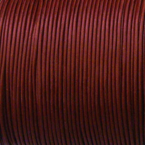 Natural leather strap 1.5mm red brown, spool RZ15B02