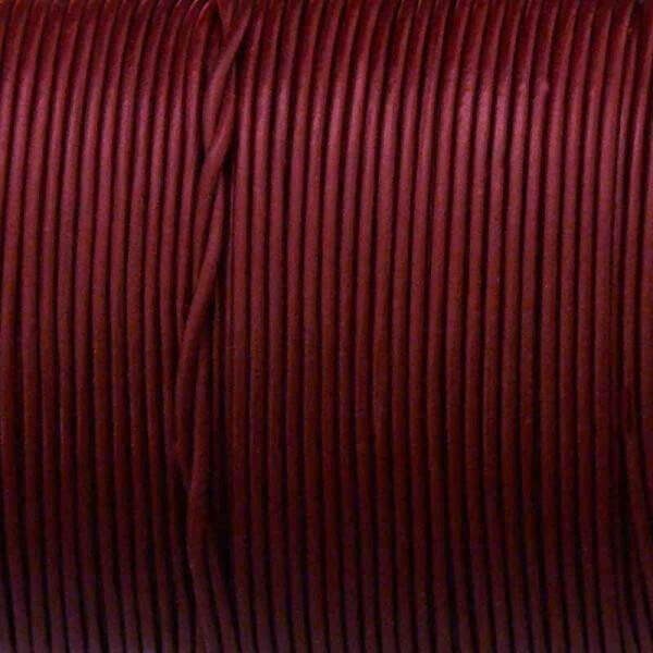 Natural 1.5mm maroon leather strap with spool RZ15B01