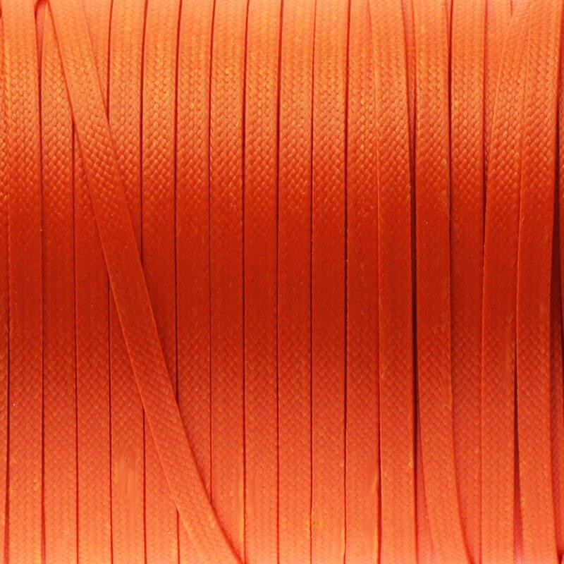 Płaski sznurek jubilerski woskowany pomarańczowy 4x1mm 1m PWP4003