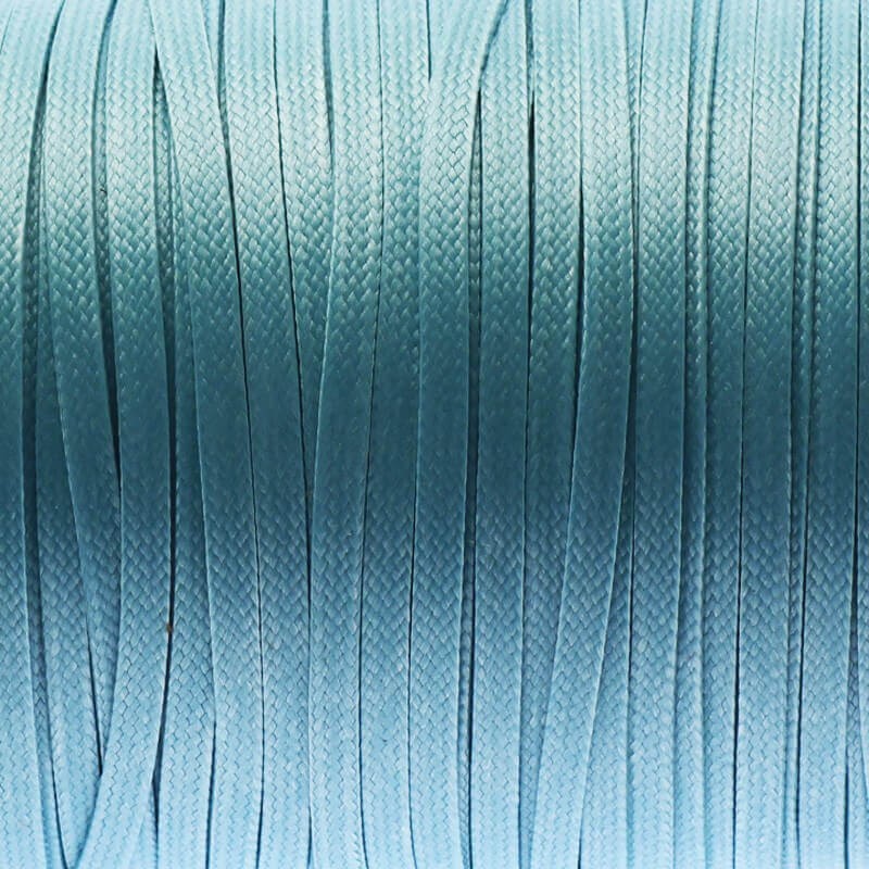 Płaski sznurek jubilerski woskowany lodowy niebieski 4x1mm 1m PWP4007