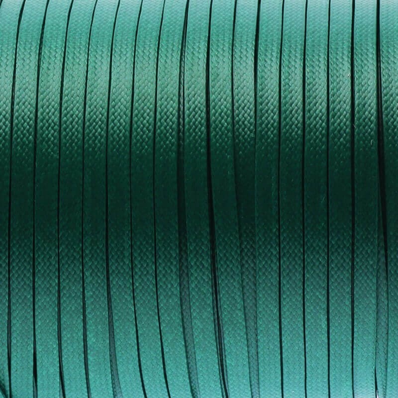 Płaski sznurek jubilerski woskowany paprociowa zieleń 4x1mm 1m PWP4010