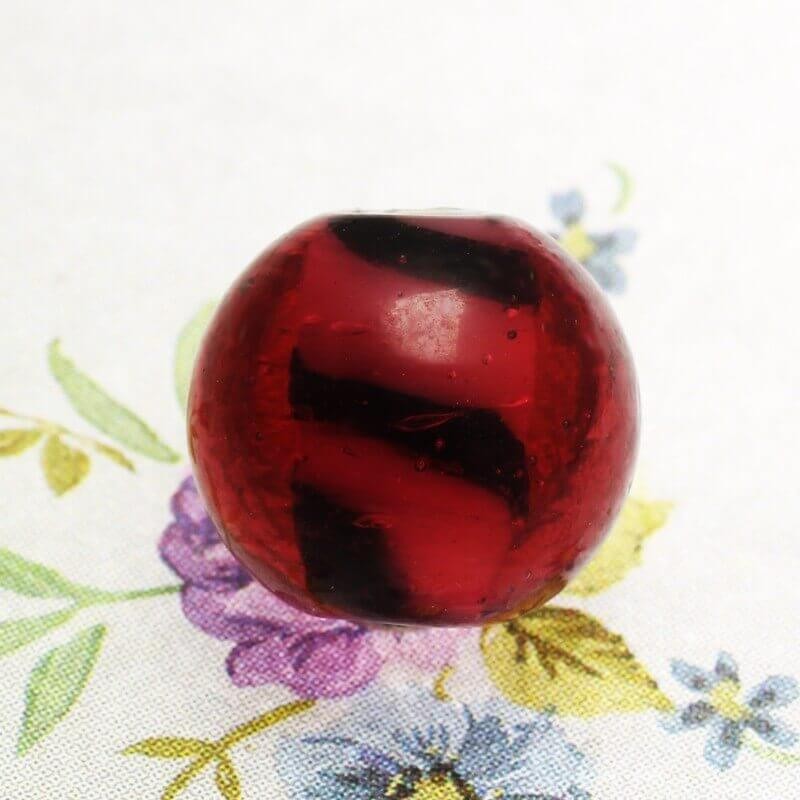 Lampwork bead, raspberry pink ball 14mm 1pc ROUTE 225