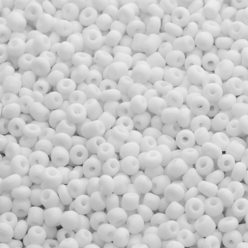 Opaque beads white (10/0) 2 x 3mm 25g SZMN23OP001
