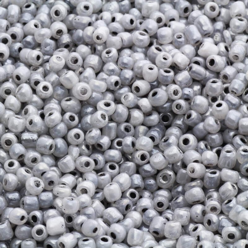 Gray pearl melange pearl beads (10/0) 2 x 3mm 25g SZMN23PE007