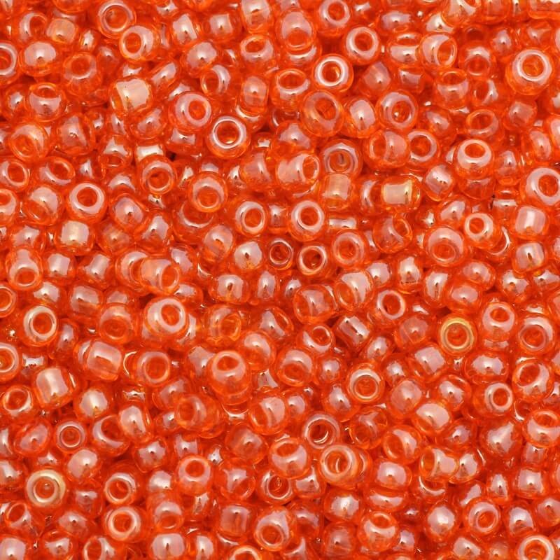 Fine beads iridescent orange iridescent (11/0) 2x2mm 25g SZMN22IR004