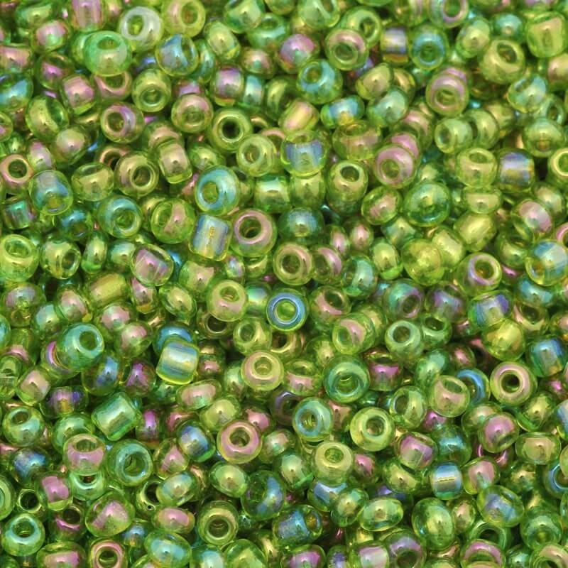 Iridescent opal kiwi beads iridescent - mix (11/0) 2x2mm 25g SZMN22IR009