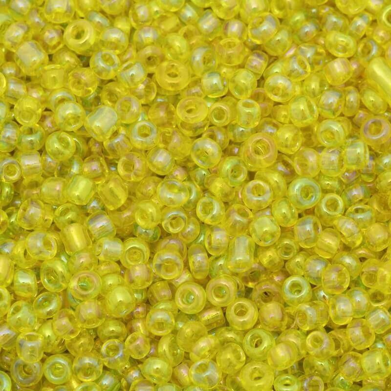 Fine beads iridescent lemon iridescent (11/0) 2x2mm 25g SZMN22IR016