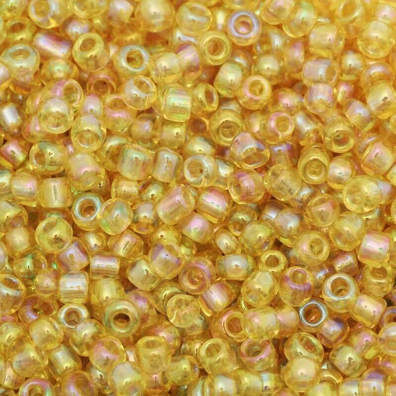 Fine iridescent beads iridescent peach sorbet (11/0) 2x2mm 25g SZMN22IR017