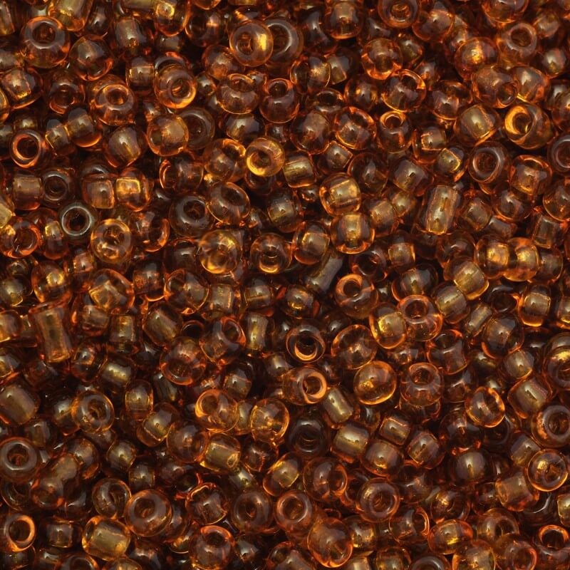Small transparent brown beads (11/0) 2x2mm 25g SZMN22TR012