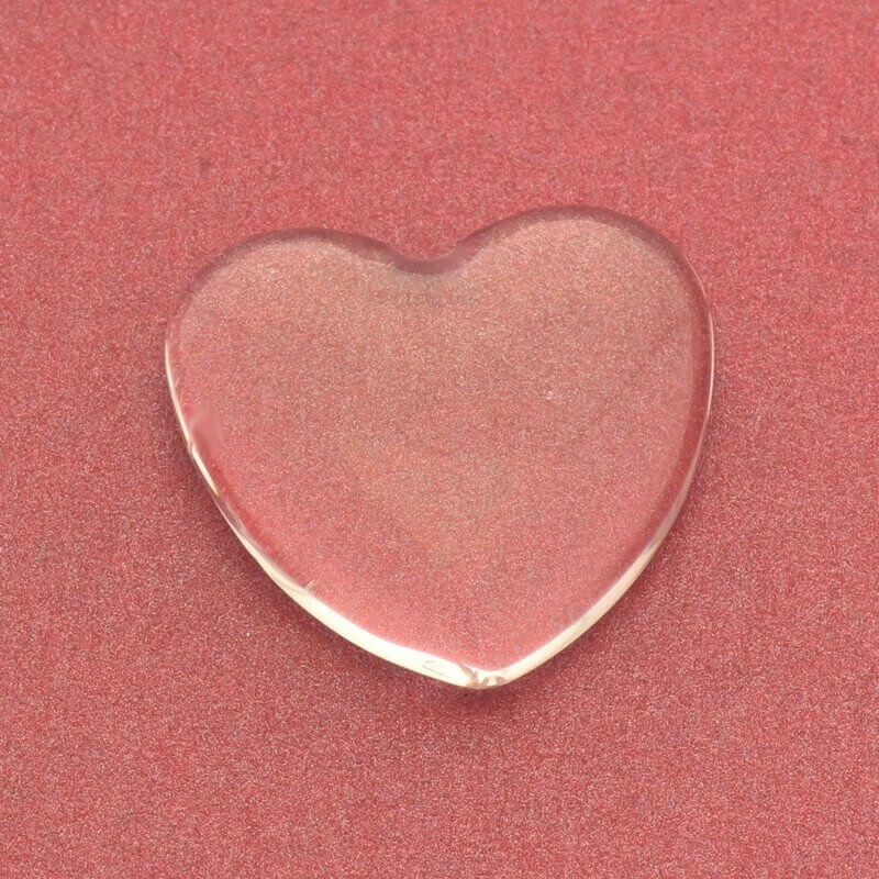 Kaboszon szkło transparentne serce 25mm 1szt KBSZSE