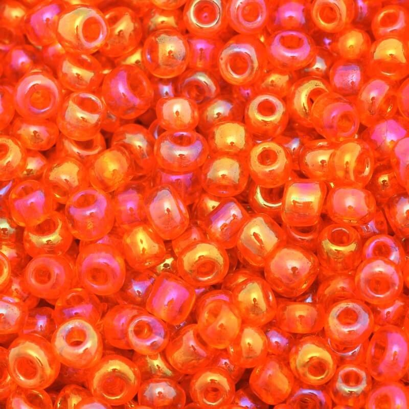 Small orange iridescent beads (9/0) 3x2mm 25g SZMN23IR006