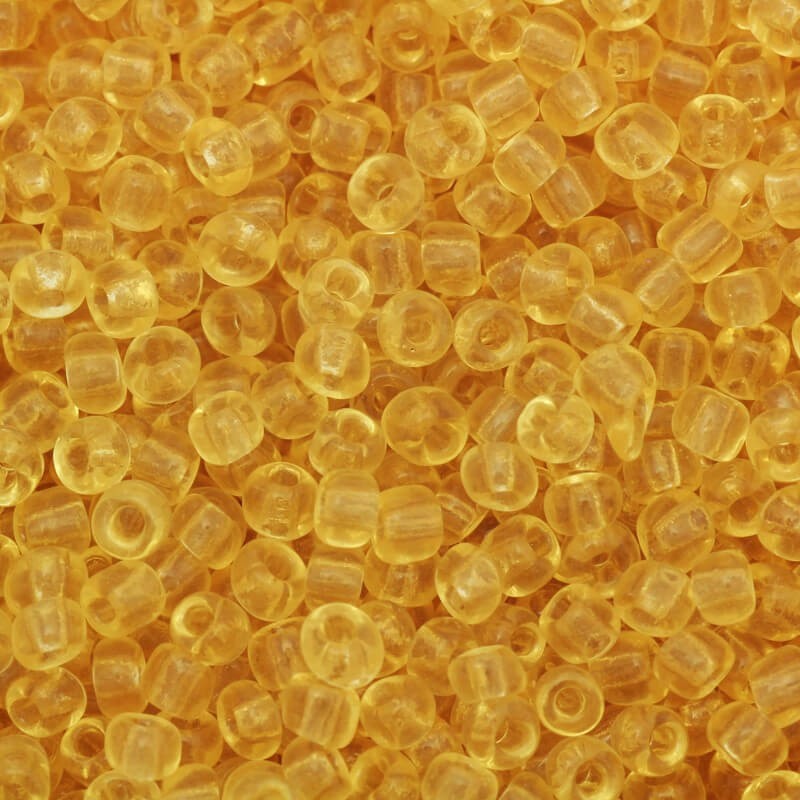 Small transparent honey beads (9/0) 2x3mm 25g SZMN23TR001