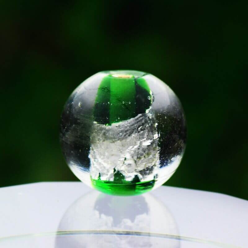 Koraliki kulki ze szkła weneckiego zielone 16mm 4szt SZWEKU048