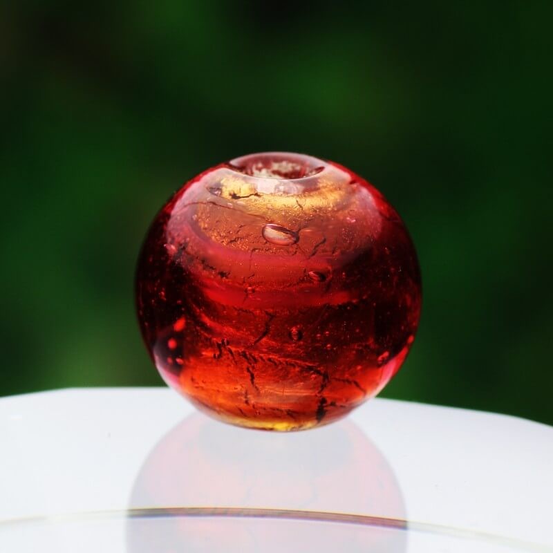 Venetian glass beads raspberry 14mm 4pcs SZWEKU050