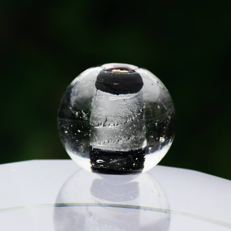 Venetian glass beads black 16mm 4pcs SZWEKU051A