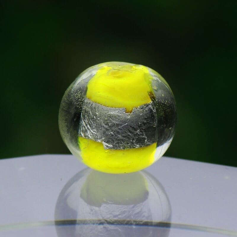 Venetian glass beads yellow 10mm 4pcs SZWEKU066