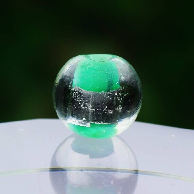 Venetian glass beads green 10mm 4pcs SZWEKU068