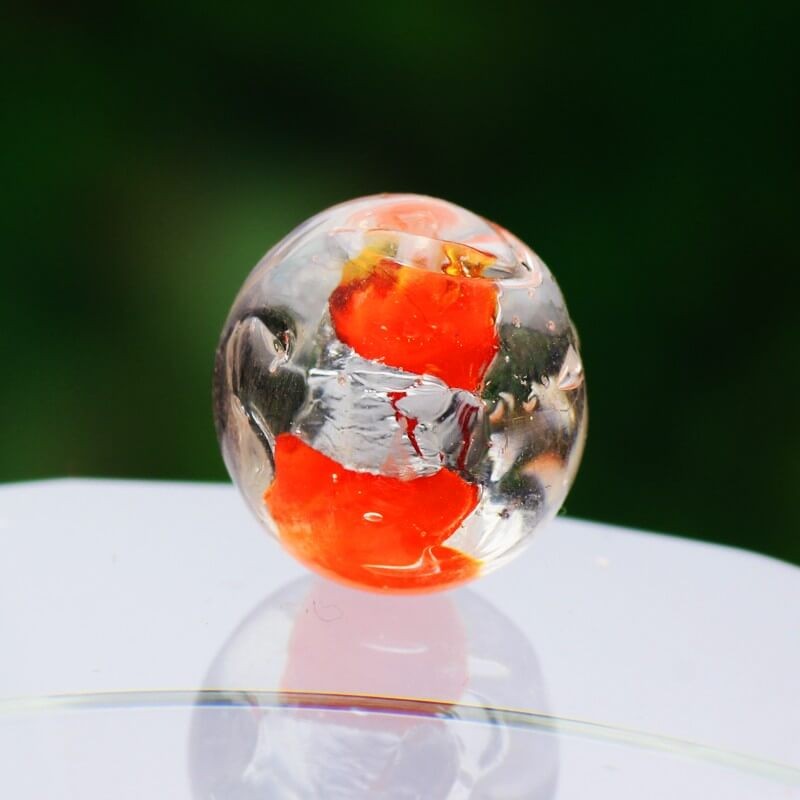 Venetian glass beads orange 12mm 4pcs SZWEKU082