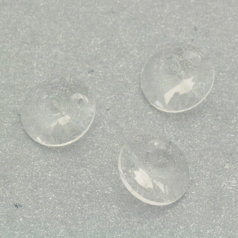 Pendant charms cut crystal glass transparent 8x4mm 4pcs SZSZCH11