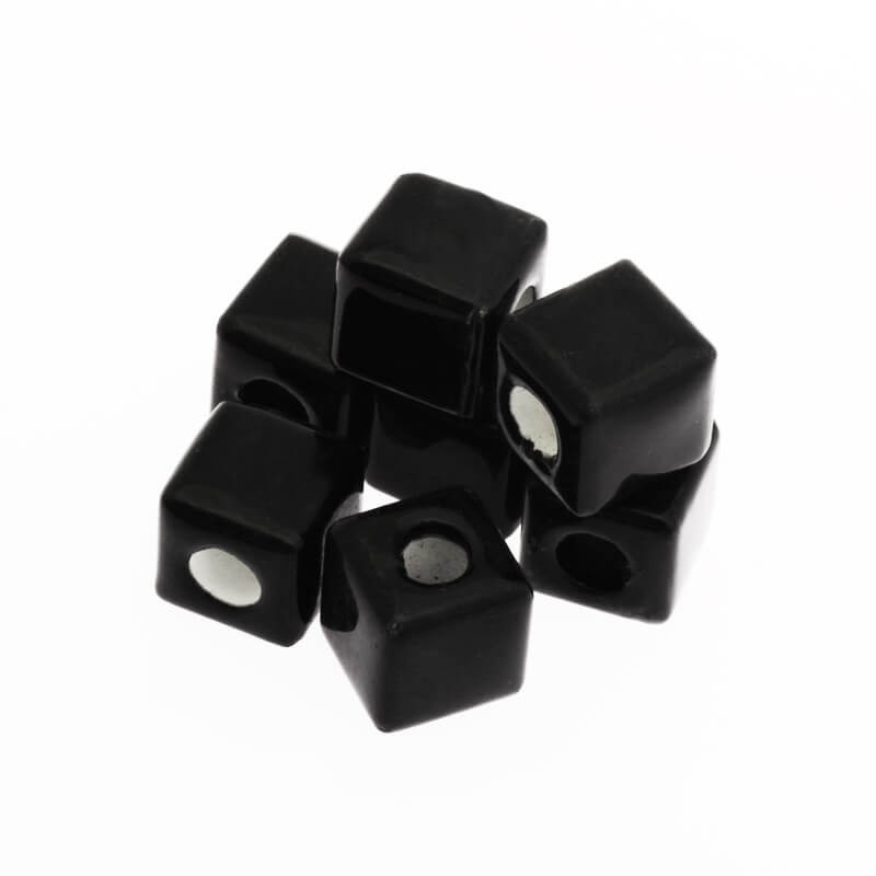Ceramic cube 10mm black 2pcs CKO10S06