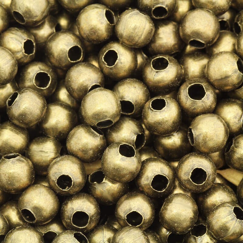 Smooth balls antique bronze 5mm 40pcs AAB145