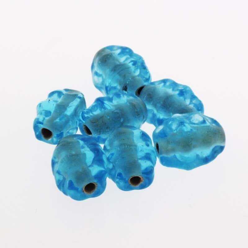 Blue spinning beads 12x8mm 4pcs SZZWIK081
