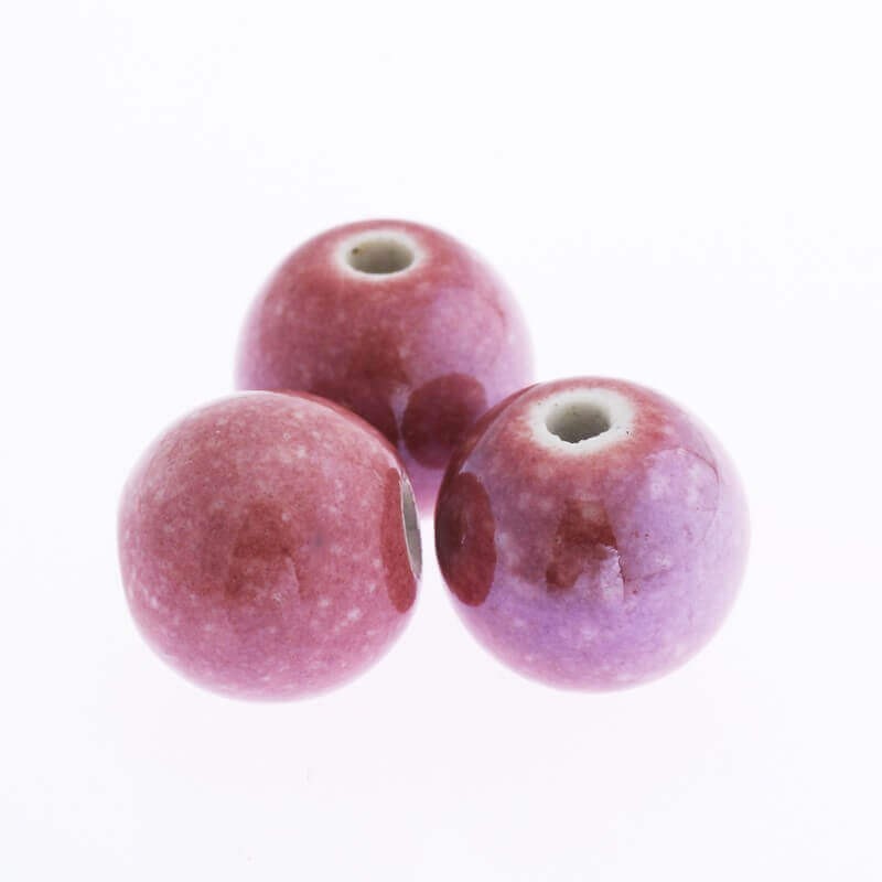 Kulka ceramiczna chłodny fiolet marmurek 12mm 1szt CKU12F21