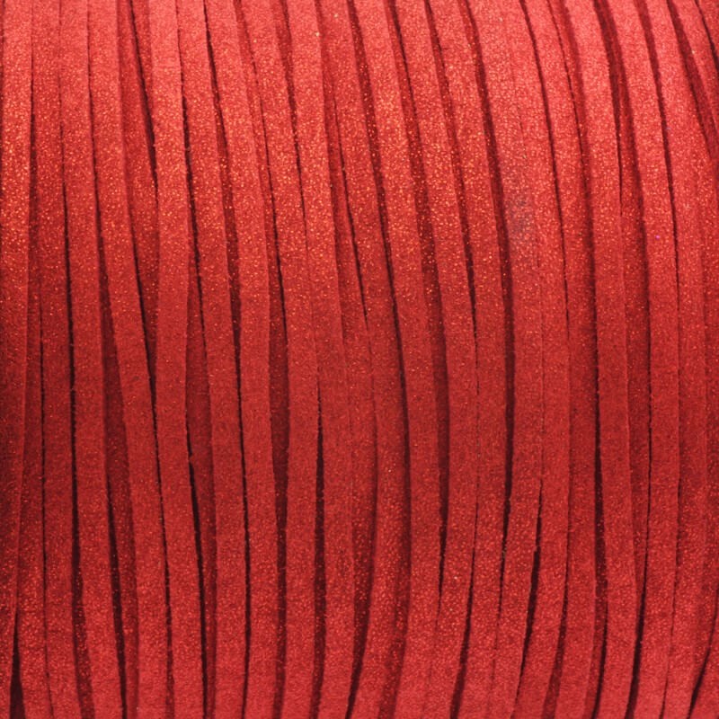 Red brocade suede strap 1m RZZAB05