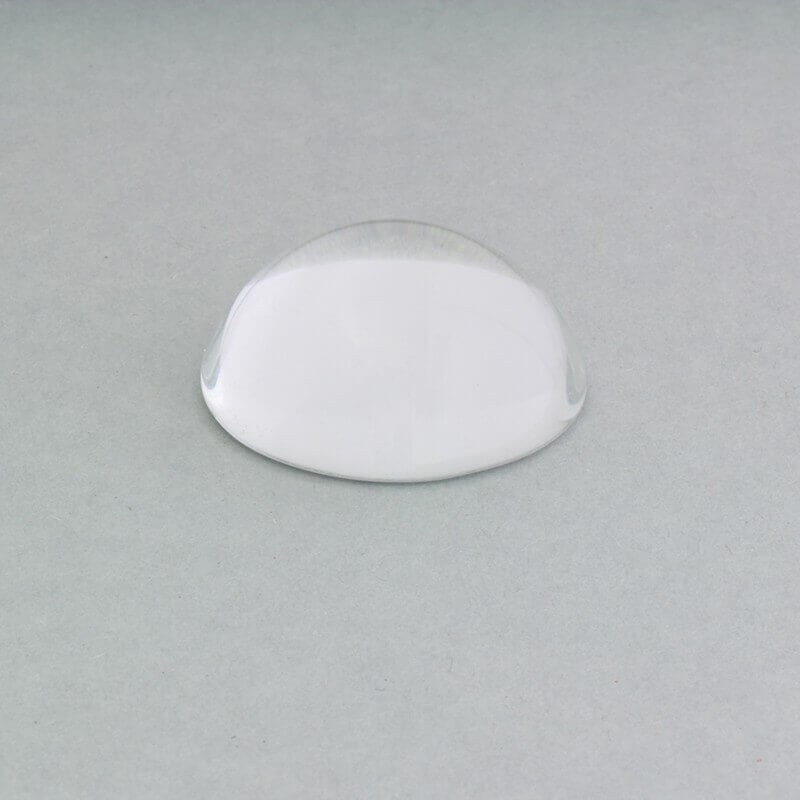 Cabochon, transparent glass, round 30x12mm, 1 piece KBSZ30G