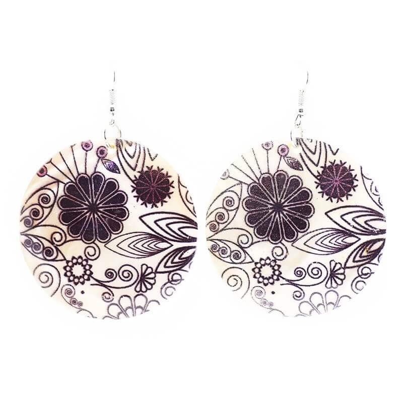 Black and white mother of pearl earrings MP112