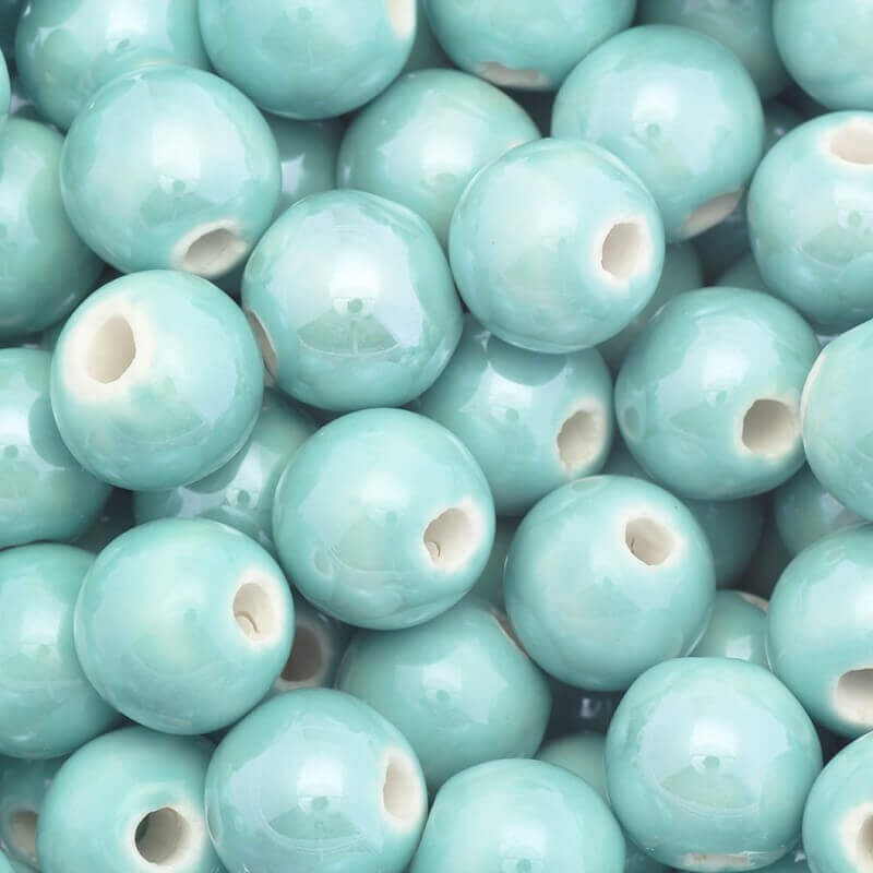 Ceramic ball 10mm light turquoise 2pcs CKU10Z23