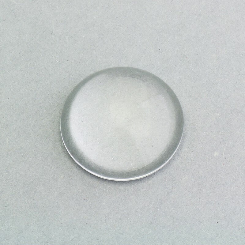 Kaboszon szkło transparentne okrągły gruby 20x8.3mm 1szt KBSZ20G